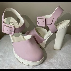 Topshop Pink and White Platform Heels